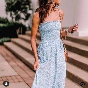 Reformation Sable Midi Dress - Azzurro